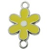 Zinc Alloy Enamel Connector, Fashion jewelry findings, Many colors for choice, Flower 15x22mm, Sold by PC
