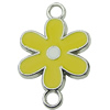 Zinc Alloy Enamel Connector, Fashion jewelry findings, Many colors for choice, Flower 15x22mm, Sold by PC