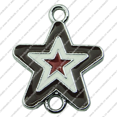 Zinc Alloy Enamel Connector, Fashion jewelry findings, Many colors for choice, Star 20x24mm, Sold by PC