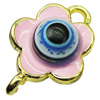 Zinc Alloy Enamel Connector, Fashion jewelry findings, Many colors for choice, Flower 11x15mm, Sold by PC