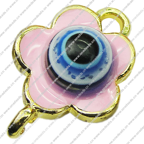 Zinc Alloy Enamel Connector, Fashion jewelry findings, Many colors for choice, Flower 11x15mm, Sold by PC