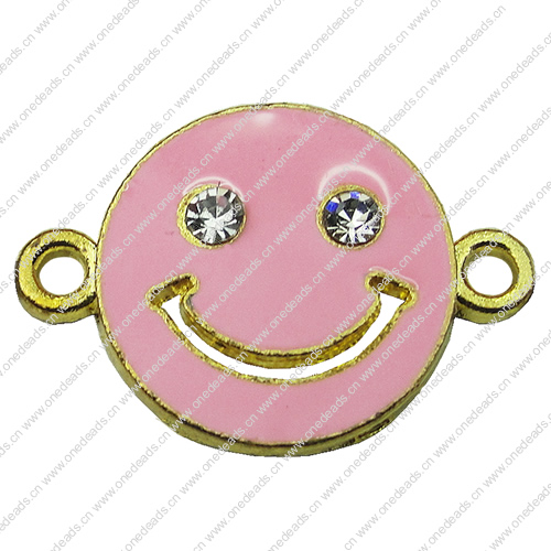 Crystal Zinc alloy Connector, Fashion jewelry findings, Many colors for choice, Flat Round 17x24mm, Sold By PC