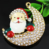 Crystal Zinc alloy Pendant, Fashion jewelry findings, Many colors for choice, Santa claus 51x46x14mm, Sold By PC