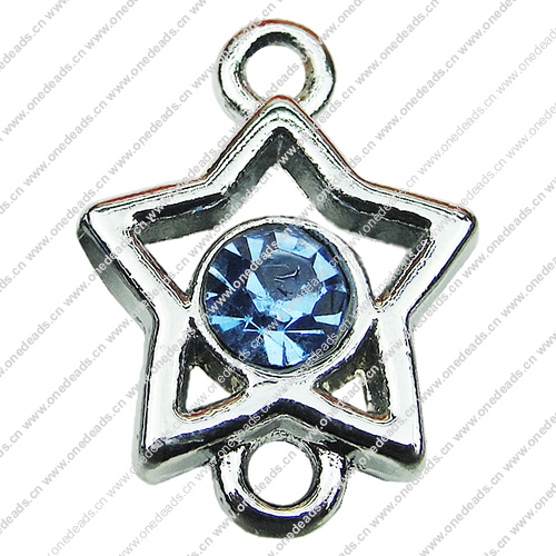 Crystal Zinc alloy Connector, Fashion jewelry findings, Many colors for choice, Star 16x23mm, Sold By PC