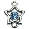 Crystal Zinc alloy Connector, Fashion jewelry findings, Many colors for choice, Star 16x23mm, Sold By PC
