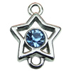 Crystal Zinc alloy Connector, Fashion jewelry findings, Many colors for choice, Star 16x23mm, Sold By PC