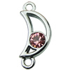 Crystal Zinc alloy Connector, Fashion jewelry findings, Many colors for choice, moon 12x27mm, Sold By PC
