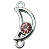 Crystal Zinc alloy Connector, Fashion jewelry findings, Many colors for choice, moon 12x27mm, Sold By PC