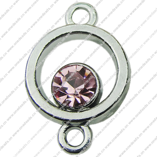 Crystal Zinc alloy Connector, Fashion jewelry findings, Many colors for choice, Donut 15x22mm, Sold By PC