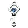 Crystal Zinc alloy Connector, Fashion jewelry findings, Many colors for choice, key 15x32mm, Sold By PC

