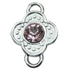 Crystal Zinc alloy Connector, Fashion jewelry findings, Many colors for choice, Flower 15x22mm, Sold By PC
