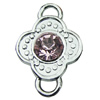 Crystal Zinc alloy Connector, Fashion jewelry findings, Many colors for choice, Flower 15x22mm, Sold By PC