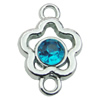 Crystal Zinc alloy Connector, Fashion jewelry findings, Many colors for choice, Flower 15x22mm, Sold By PC
