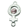 Crystal Zinc alloy Connector, Fashion jewelry findings, Many colors for choice, 14x30mm, Sold By PC
