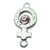 Crystal Zinc alloy Connector, Fashion jewelry findings, Many colors for choice, 14x30mm, Sold By PC