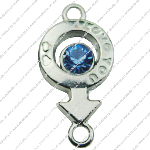 Crystal Zinc alloy Connector, Fashion jewelry findings, Many colors for choice, 14x30mm, Sold By PC
