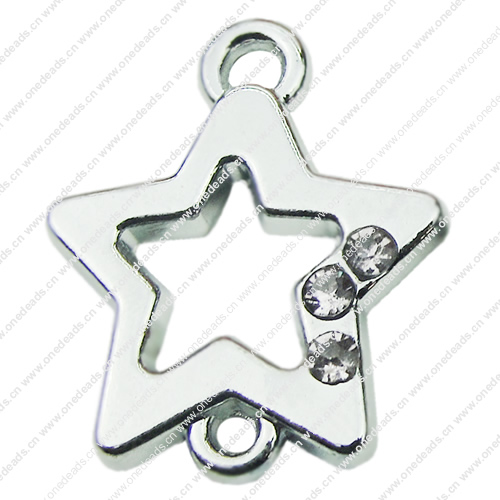 Crystal Zinc alloy Connector, Fashion jewelry findings, Many colors for choice, Star 18x23mm, Sold By PC