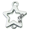 Crystal Zinc alloy Connector, Fashion jewelry findings, Many colors for choice, Star 18x23mm, Sold By PC
