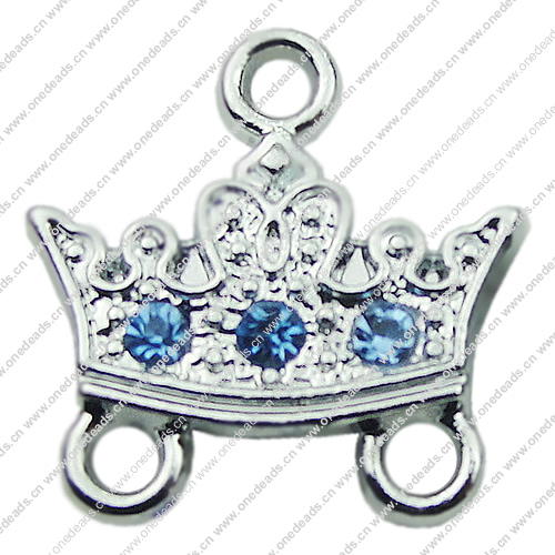 Crystal Zinc alloy Connector, Fashion jewelry findings, Many colors for choice, Crown 19x20mm, Sold By PC