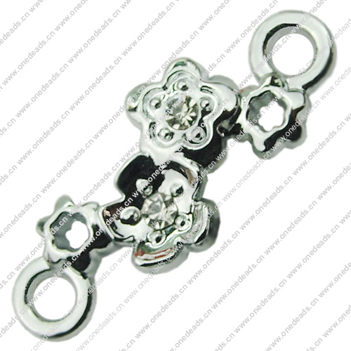 Crystal Zinc alloy Connector, Fashion jewelry findings, Many colors for choice, Flower 10x26mm, Sold By PC