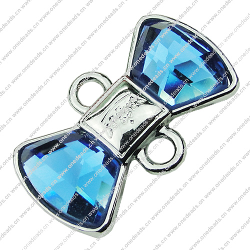 Crystal Zinc alloy Connector, Fashion jewelry findings, Many colors for choice, Bowknot 16x24mm, Sold By PC