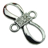 Crystal Zinc alloy Connector, Fashion jewelry findings, Many colors for choice, Bowknot 16x29mm, Sold By PC
