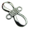 Crystal Zinc alloy Connector, Fashion jewelry findings, Many colors for choice, Bowknot 16x29mm, Sold By PC