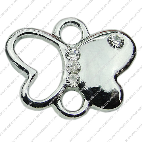 Crystal Zinc alloy Connector, Fashion jewelry findings, Many colors for choice, Animal 15x18mm, Sold By PC