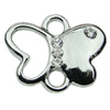 Crystal Zinc alloy Connector, Fashion jewelry findings, Many colors for choice, Animal 15x18mm, Sold By PC
