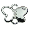 Crystal Zinc alloy Connector, Fashion jewelry findings, Many colors for choice, Animal 15x18mm, Sold By PC