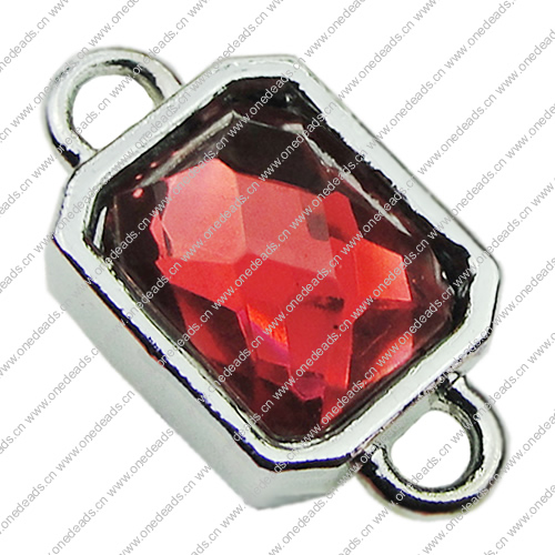 Crystal Zinc alloy Connector, Fashion jewelry findings, Many colors for choice, Rectangle 10x19mm, Sold By PC