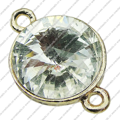 Crystal Zinc alloy Connector, Fashion jewelry findings, Many colors for choice, Flat Round 15x22mm, Sold By PC