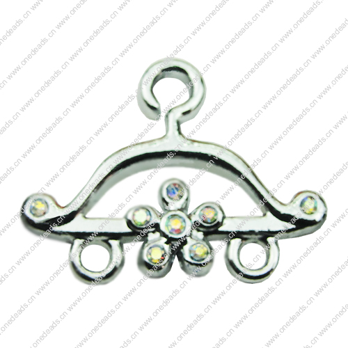 Crystal Zinc alloy Connector, Fashion jewelry findings, Many colors for choice, 23x29mm, Sold By PC