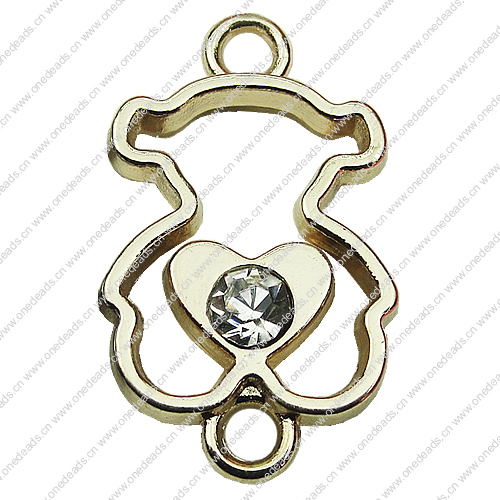 Crystal Zinc alloy Connector, Fashion jewelry findings, Many colors for choice, Animal 15x27mm, Sold By PC