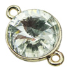 Crystal Zinc alloy Connector, Fashion jewelry findings, Many colors for choice, Flat Round 20x27mm, Sold By PC