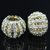 24x19mm Crystal European Bead Metal Gold Plated Round Rhinestone Loose Beads For Necklace Bracelet DIY Jewelry Accessories