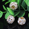 16mm Crystal European Bead Metal Gold Plated Round Rhinestone Loose Beads For Necklace Bracelet DIY Jewelry Accessories 