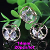 14mm Fashion Crystal Pendant Metal Gold Plated Cubic Rhinestone Loose Beads For Necklace DIY Jewelry Accessories 