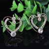 32x28mm Fashion Crystal Pendant Metal Gold Plated Heart Rhinestone Pendant For Necklace DIY Jewelry Accessories 