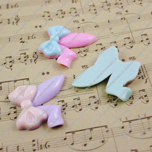 Resin Bow/Rabbit Head Cabochons FlatBack For Barrette/Mobile phone shell Decoration Jewelry DIY Accessories 42x36mm