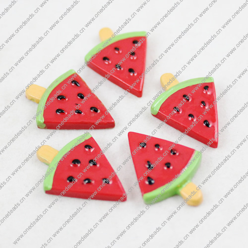 Resin Watermelon Cabochons For Barrette/DIY Mobile Phone Decoration Bags Garment Jewelry DIY Accessories 24x17mm