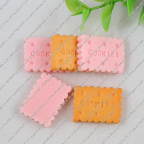 Flat Back Resin Cookies Cabochons Jewelry Fit Mobile Phone Hairpin Headwear Yearning DIY Accessories 23x17mm