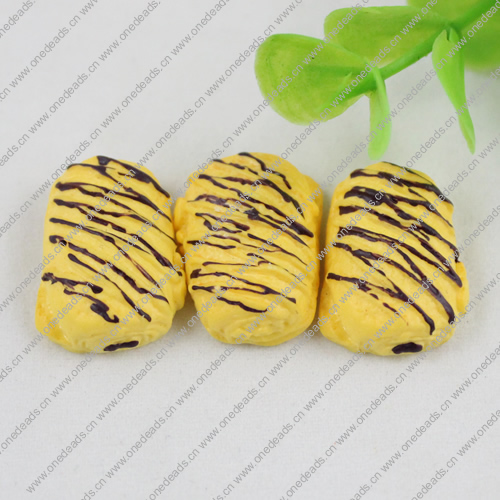 Flat Back Resin Bread Cookies Cabochons Jewelry Fit Mobile Phone Hairpin Headwear Yearning DIY Accessories 23x16mm