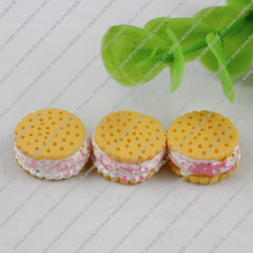 Flat Back Resin Cute Cookies Cabochons Jewelry Fit Mobile Phone Hairpin Headwear Yearning DIY Accessories 14mm