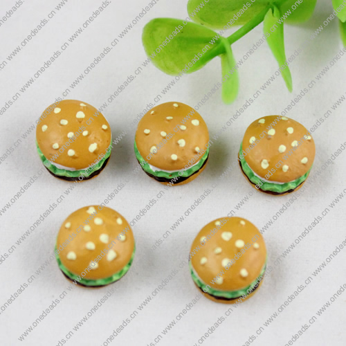 Flat Back Resin Cute Hamburg Cabochons Jewelry Fit Mobile Phone Hairpin Headwear Yearning DIY Accessories 13mm