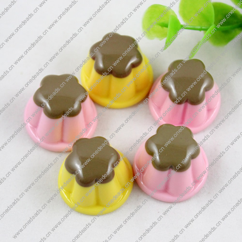 Back Resin Cute Pudding Cabochons Jewelry Fit Mobile Phone Hairpin Headwear Yearning DIY Accessories 24x18mm