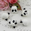 Fashion Resin Animal Panda Head Pendants & Charms For Children DIY Jewelry Necklace & Bracelet Accessories 15mm