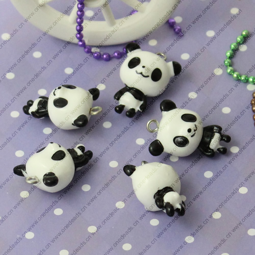 Resin Animal Lesser Panda Pendants & Charms For Children DIY Jewelry Necklace & Bracelet Accessories 21x17mm, Sold By Bag