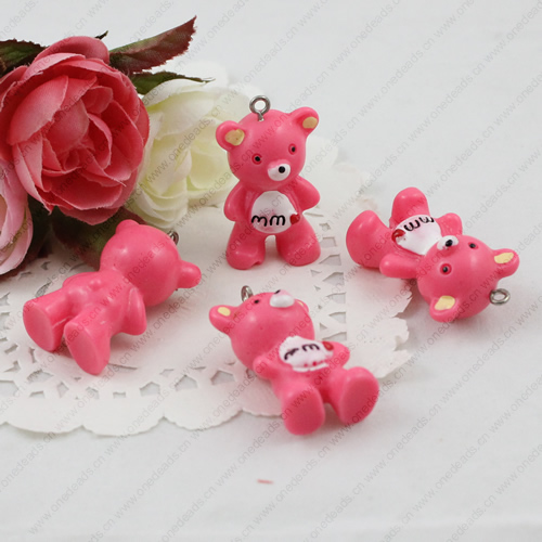 Resin Animal Small Bear Pendants & Charms For Children DIY Jewelry Necklace & Bracelet Accessories 31x20mm