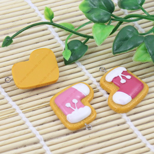 Resin Christmas Socks Pendants & Charms For Children DIY Jewelry Necklace & Bracelet Accessories 27mm